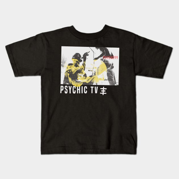 vintage psychic tv // fanart by psycho99 Kids T-Shirt by psninetynine